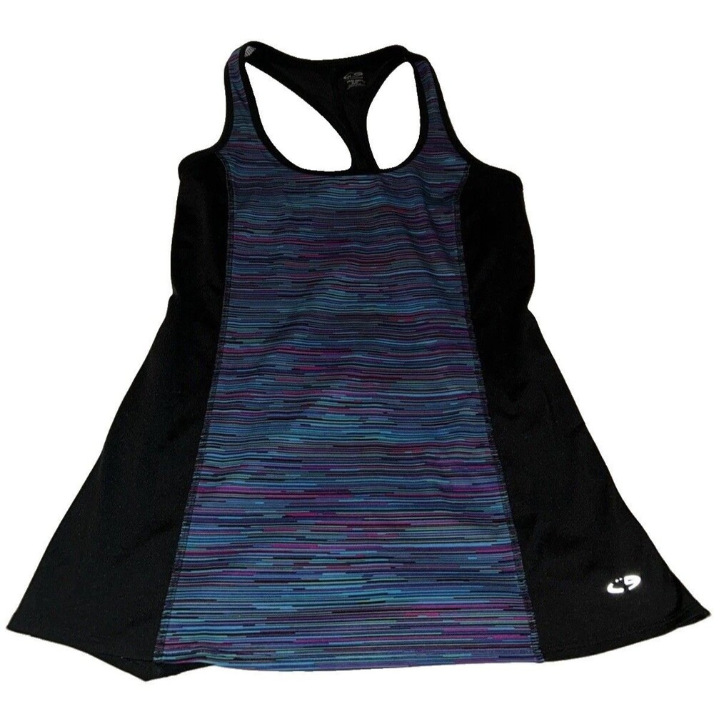 C9 Champion Duo Dry Racerback Tank Top S Small S9765-08T Blue Purple Space Dye